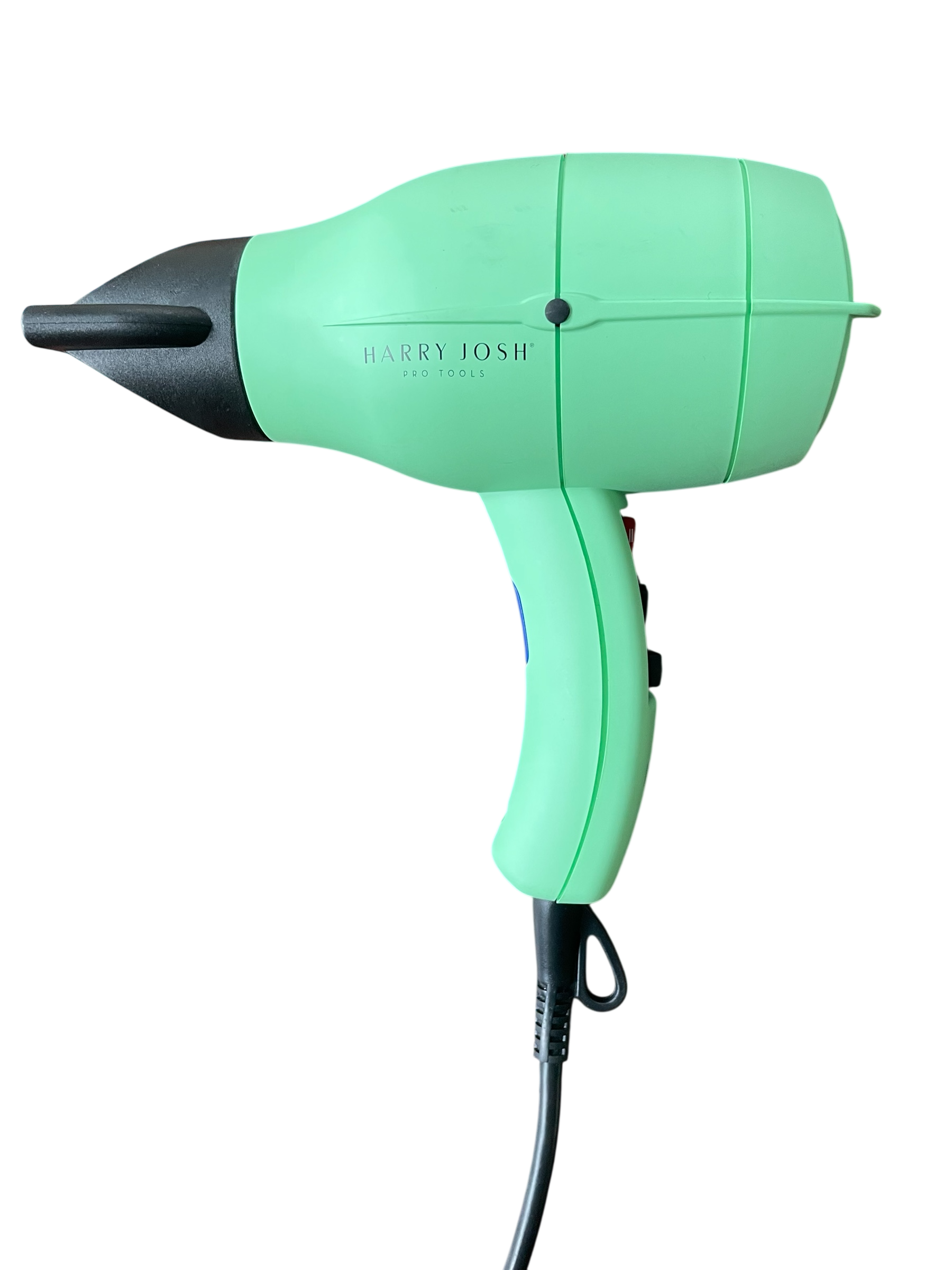 Left side view of the Harry Josh Pro Dryer 2000 showing slim profile and nozzle attachment